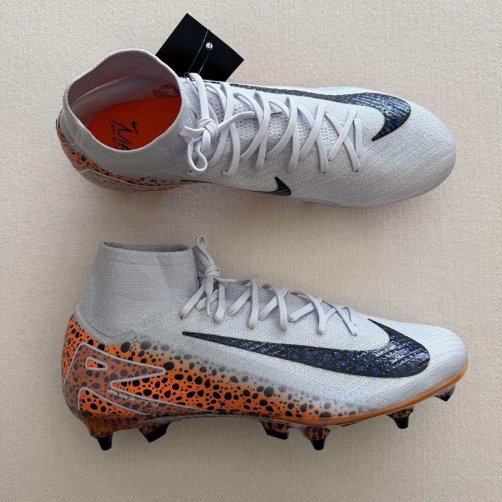 Nike Mercurial Superfly Shoes Mens Size 12 White Orange Soccer Cleats HF9394-900